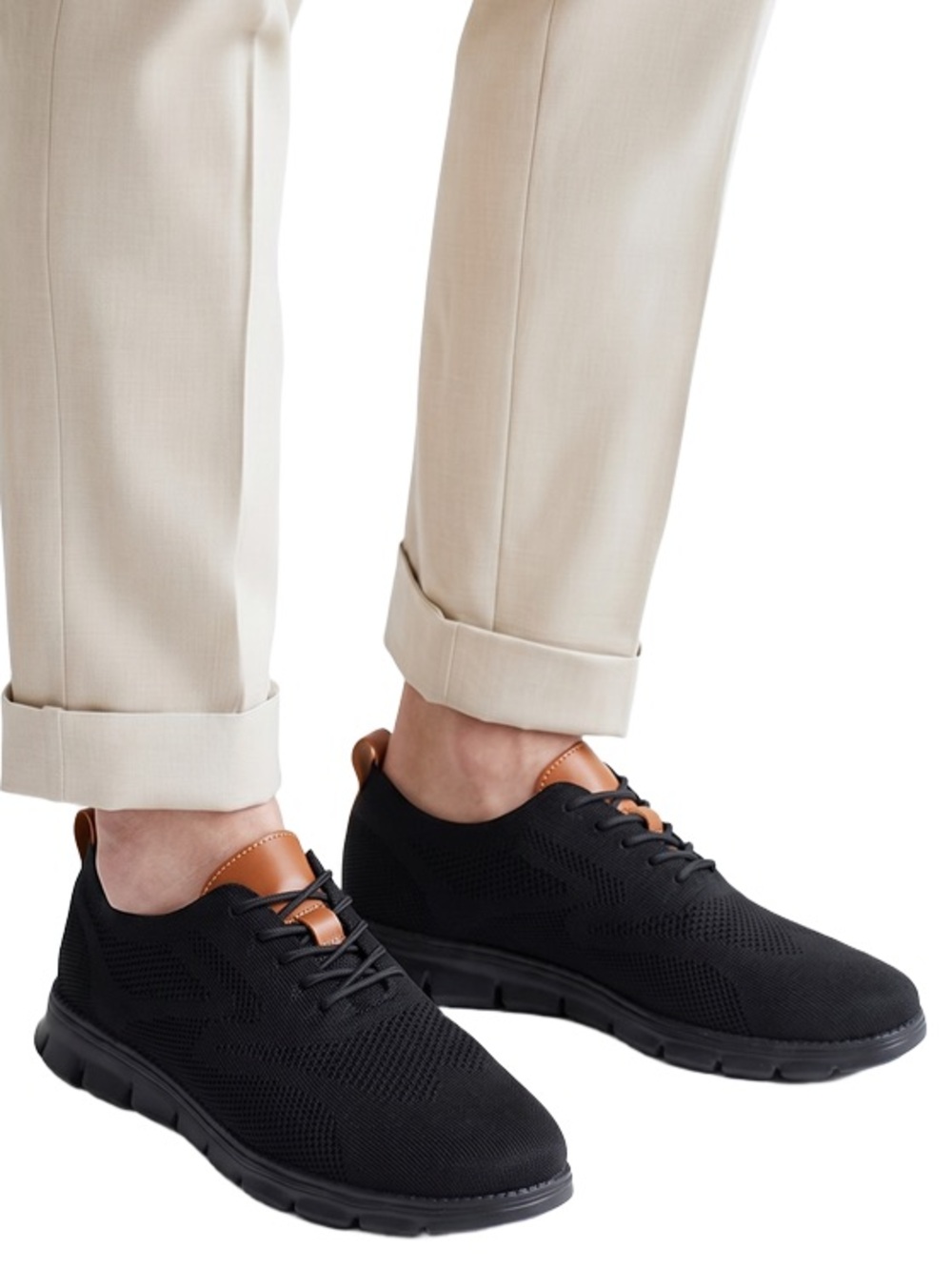 Men's Breeze Shoes Knit Mesh Casual Oxfords Sneakers black